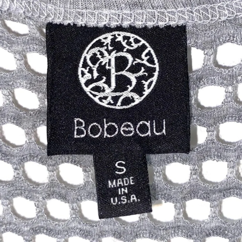 BOBEAU Gray Wide Fishnet Open Cardigan Kimono SZ S_4